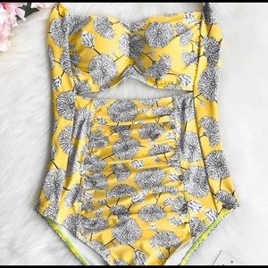 Cupshe Dandelion Print One Piece Swimsuit NWT